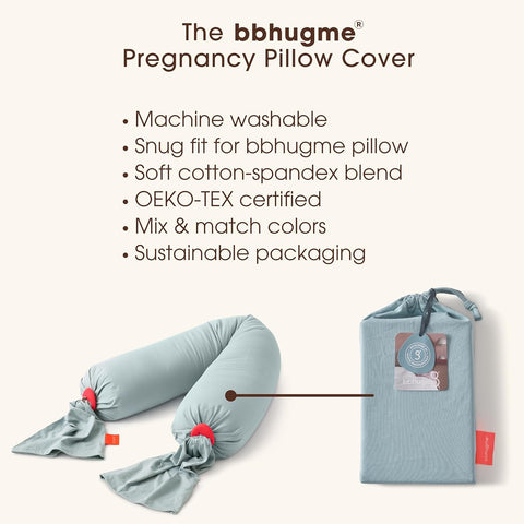 BBHUGME Organic Pregnancy Pillow cover EUCALYPTUS