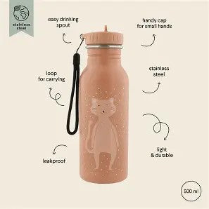 Trixie - School Essential Set -  Backpack 12-Inch/7.5L + Stainless Steel Bottle 500ml - Mrs. Cat