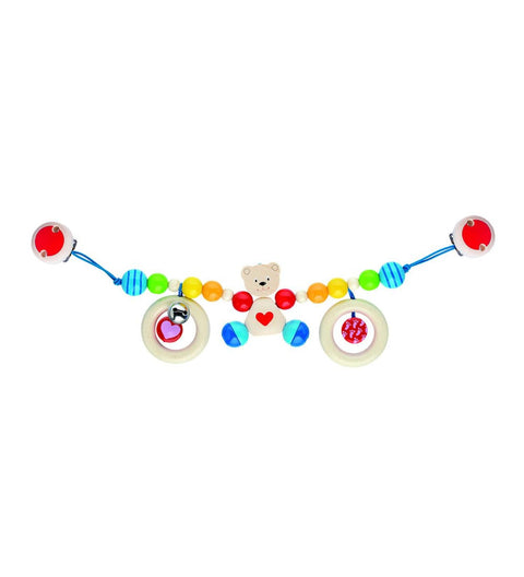Stroller chain heart bear with clips
