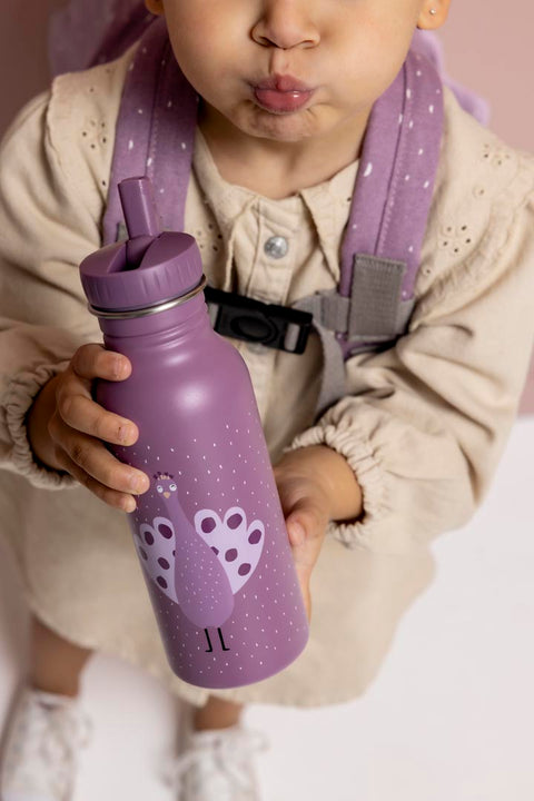 Trixie - School Essential Set - Backpack 12-Inch/7.5L + Stainless Steel Bottle 500ml - Mrs. Peacock
