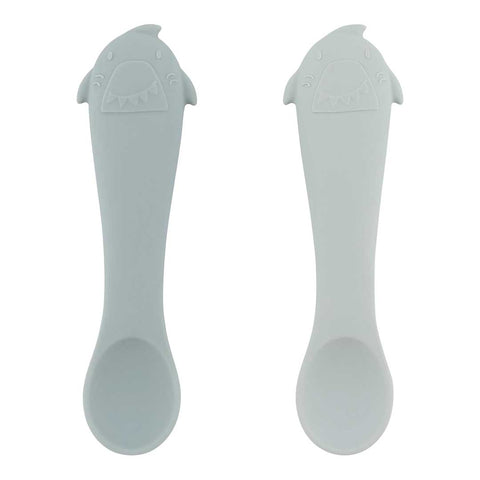 First Baby Silicone Feeding Spoon - Pack of 2 - Mr. Shark