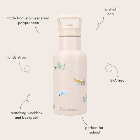 Metal Bottle 350ml Kidzroom Small Talk- Beige