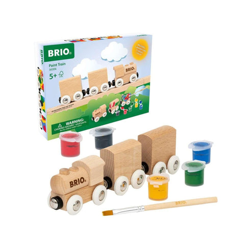BRIO Paint Train – Customisable Wooden Toy Train with Brush & 5 Acrylic Paints – Age 5+