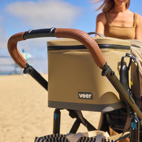 Veer Switch&Roll Leather Kit | Premium All-Terrain Convertible Stroller System with Switchback Seat, &Roll Frame, Napa Leather Handle & Bumper Bar Grips | Gray Granite