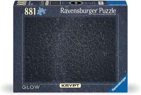 Krypt Universe Glow 881‑Piece Jigsaw Puzzle – Glow‑in‑the‑Dark Monochrome Spiral Design