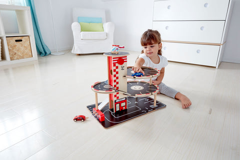 Hape - Park & Go Garage - Wooden Parking Garage 4pcs