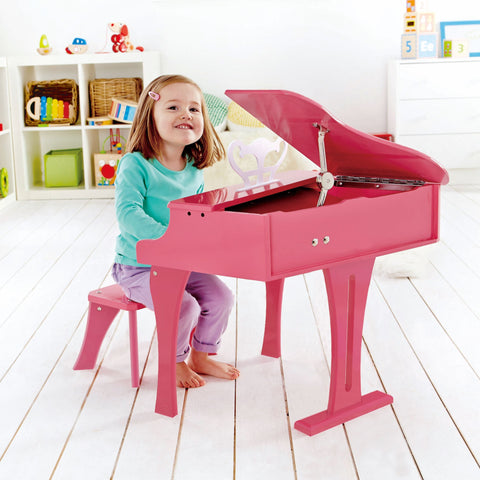 Hape 30-key Happy Wooden Grand Musical Piano Pink