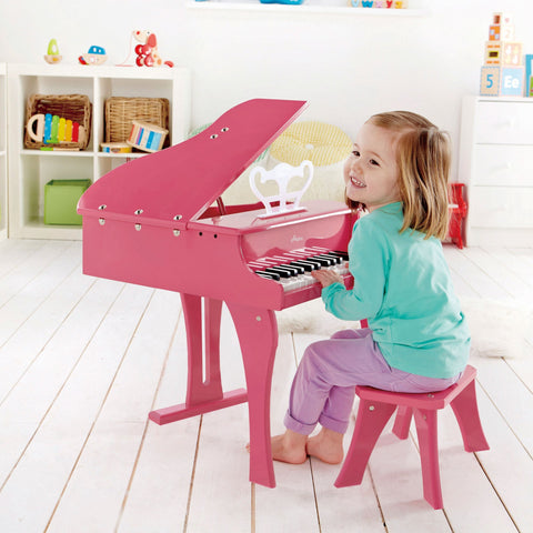 Hape 30-key Happy Wooden Grand Musical Piano Pink