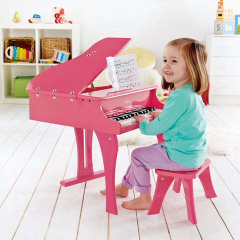 Hape 30-key Happy Wooden Grand Musical Piano Pink