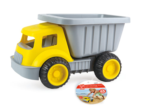 Hape - Load & Tote Dump Truck Sand & Beach Toy - Yellow