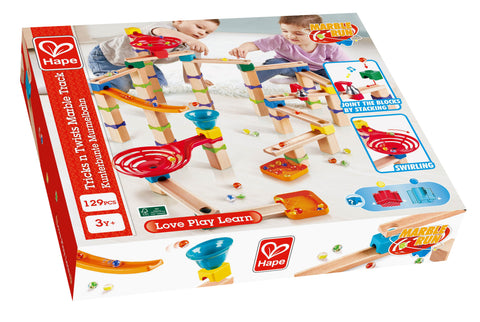 Hape Tricks N Twists Marble Wooden rack 129Pcs