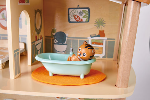 Tigers’ Jungle House Two-Level Wooden Dollhouse Play Set