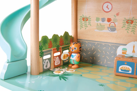 Tigers’ Jungle House Two-Level Wooden Dollhouse Play Set