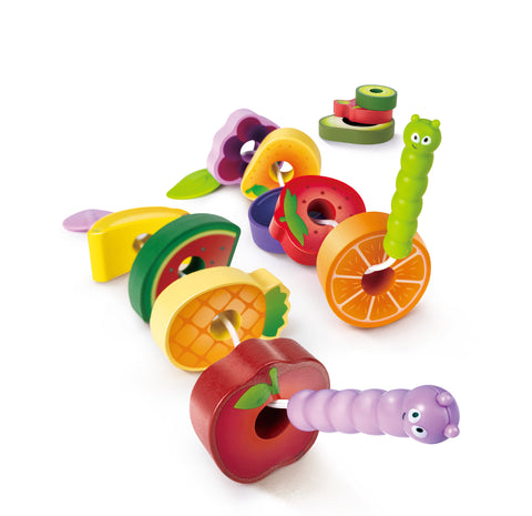 Hape Wooden Colorful Caterpillar Fruit Feast Playset