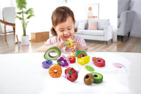 Hape Wooden Colorful Caterpillar Fruit Feast Playset