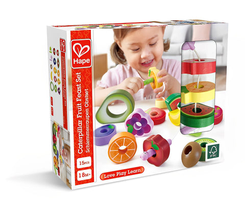 Hape Wooden Colorful Caterpillar Fruit Feast Playset