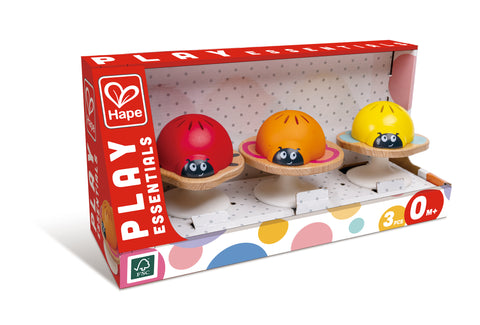 Hape Stay-put Animal Rattles with Suction Cup, 3pc Set, 0M+