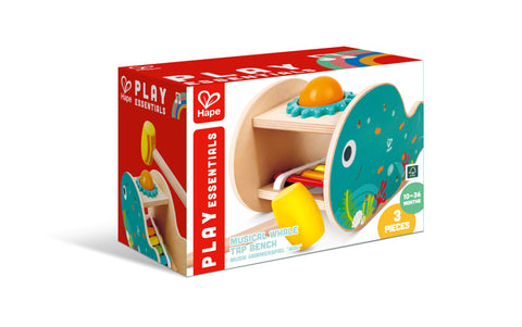 Hape Wooden Musical Whale Tap Bench with Xylophone 3pcs
