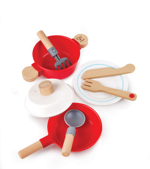 Hape Little Chef Cook & Serve Set, 3Y+, Red