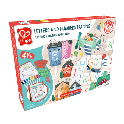 Hape Letters And Numbers Tracing Arts & Craft Set 66pcs