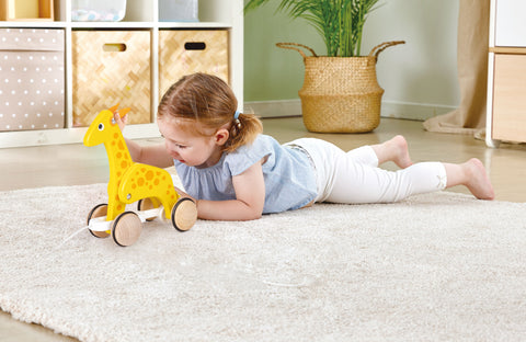 Hape Push and Pull Giraffe Wooden Pull Along Toy