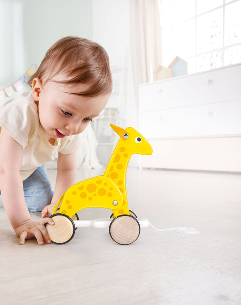 Hape Push and Pull Giraffe Wooden Pull Along Toy