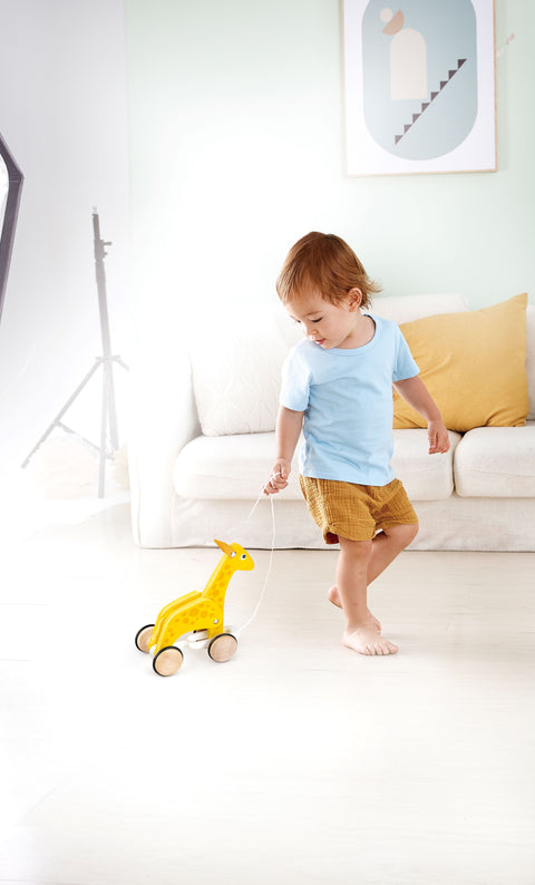 Hape Push and Pull Giraffe Wooden Pull Along Toy