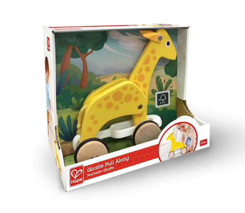 Hape Push and Pull Giraffe Wooden Pull Along Toy