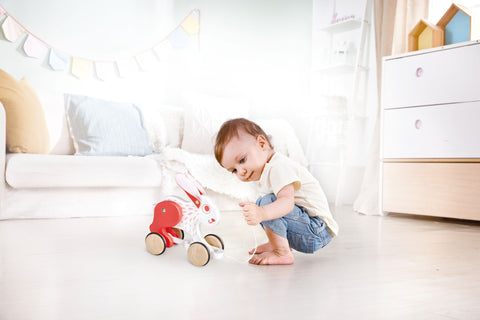 Hape Push and Pull Bunny Wooden Pull Along Toy