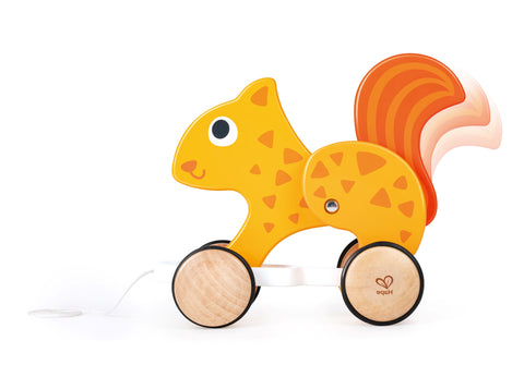 Push and Pull Squirrel Wooden Pull Along Toy