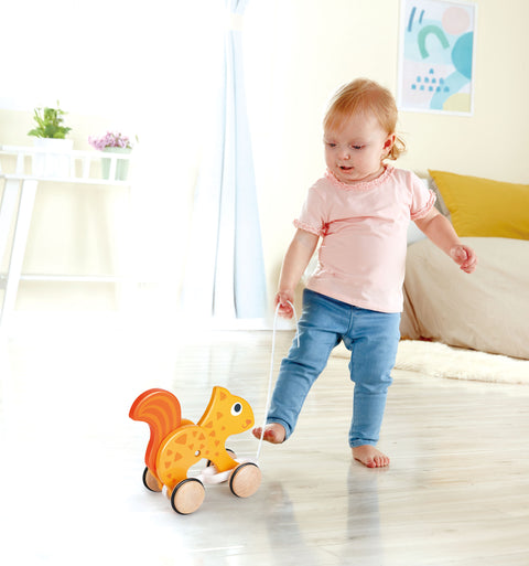 Push and Pull Squirrel Wooden Pull Along Toy