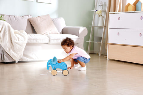 Hape Push and Pull Elephant Wooden Pull Along Toy