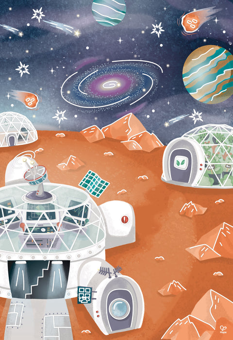 Hape DIY Mars Space Life Art & Craft Set with Wooden Magnets