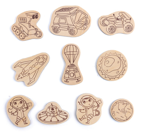 Hape DIY Mars Space Life Art & Craft Set with Wooden Magnets