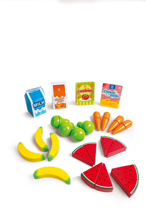 Wooden Farmers Market Stall Playset w/ Accessories 50pcs