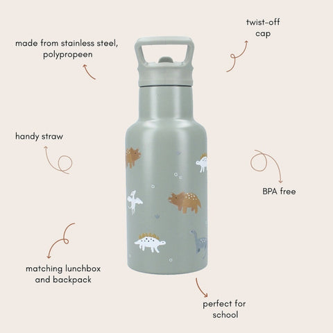 Metal Bottle 350ml Kidzroom Small talk- Green