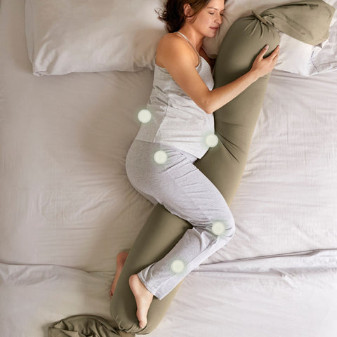 BBHUGME Organic Pregnancy Body Pillow - Olive/Olive