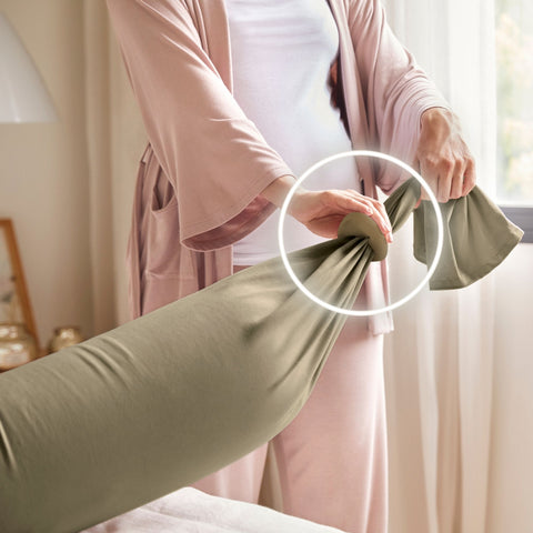 BBHUGME Organic Pregnancy Body Pillow - Olive/Olive