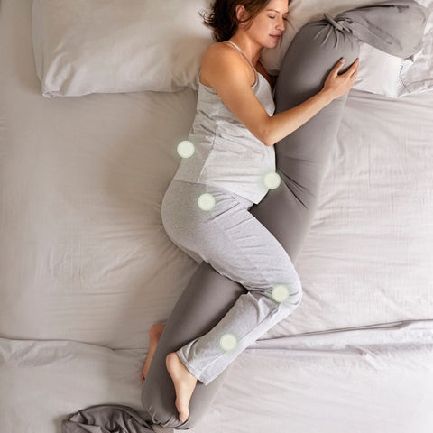 BBHUGME Organic Pregnancy Body Pillow -  Stone/Stone