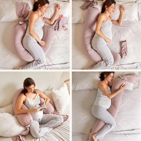 BBHUGME Organic Pregnancy Body Pillow - Pink/Vanilla