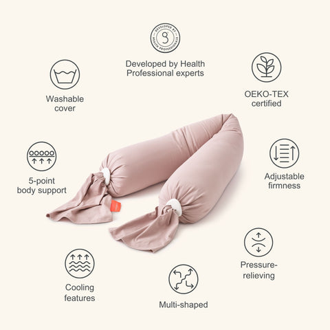 BBHUGME Organic Pregnancy Body Pillow - Pink/Vanilla