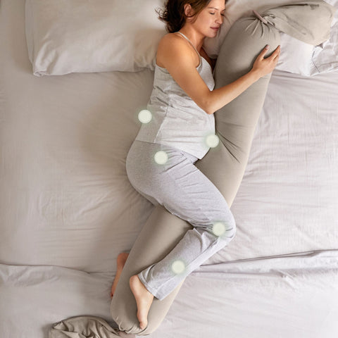BBHUGME Organic Pregnancy Body Pillow - Beige/Sand