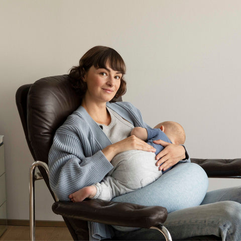 BBHUGME Adjustable Nursing Pillow - Blue Melange