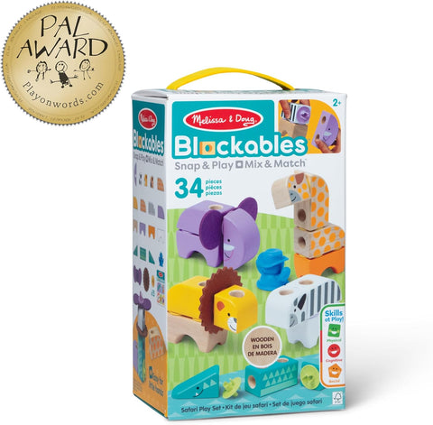 Wooden Blockables Safari Play Set