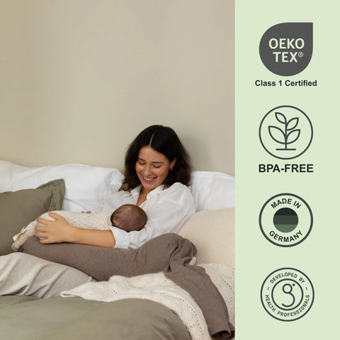 BBHUGME Adjustable Nursing Pillow - Hazel Brown / Stone