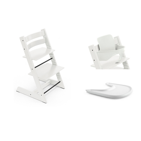 Stokke Tripp Trapp Chair Babyset Tray Bundle White