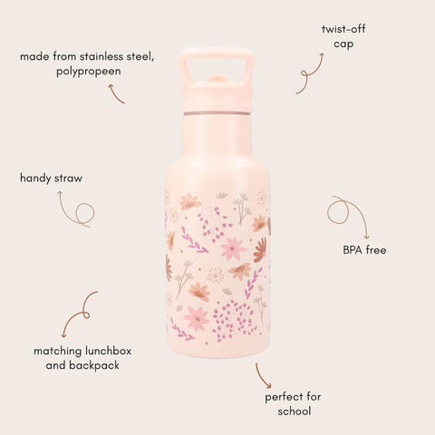 Metal Bottle 350ml Kidzroom Enchanted memories - Pink