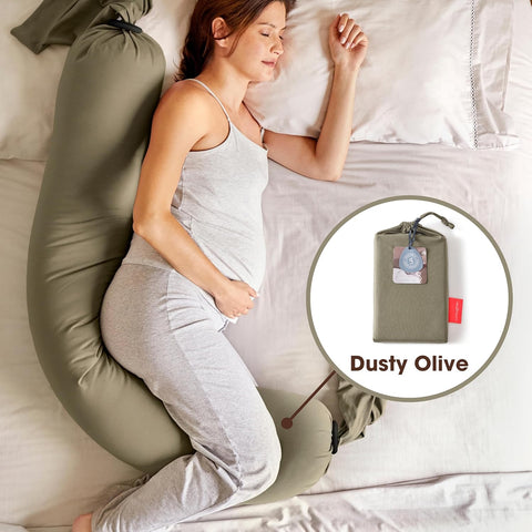 BBHUGME Organic Pregnancy Pillow cover DUSTY OLIVE