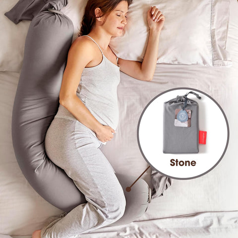 BBHUGME Organic Pregnancy Pillow cover STONE