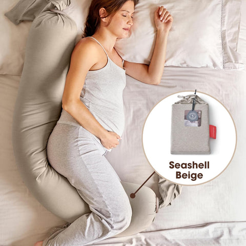 BBHUGME Organic Pregnancy Pillow cover SEASHELL BEIGE